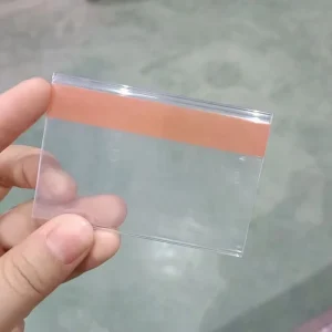 Clear Adhesive Price Label Holder Strip for Shelf Transparent PET Price Tag Display with Double sided Tape