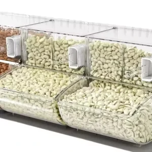 Clear Cereal Nut Storage Container Spice Sweet Display Dispenser Candy Food Box Bulk Food Bin with Large Capacity