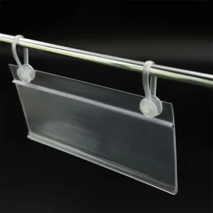 Clear PVC Reusable Wire Shelf Retail Price Tag Label Holder Data Strips for Market Retail Shop Pantry Basket Design