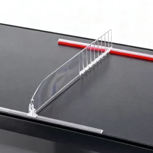 Clear PVC Shelf Divider for Retail Display Rack Organizing Groceries and Store Merchandise