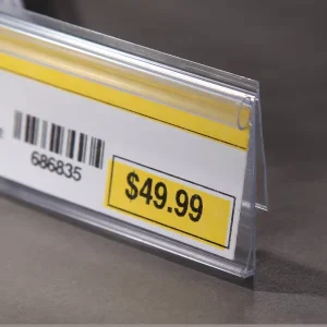 Clear PVC Sign Digital Price Tags for Shelves in Supermarket Plastic Sign Holder for Displaying