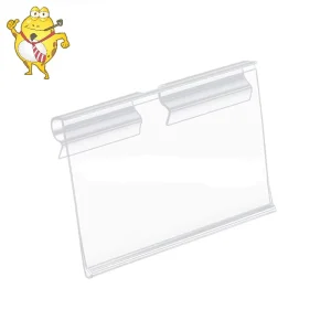 Clear PVC Snap in Price Label Holder for Supermarket Shelf Edge Insert Paper Tags Retail Display Channel