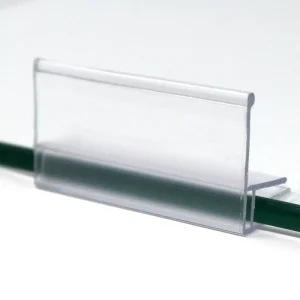 Clear Plastic Price Tag Holder for Bakery Clip Non-marring Reusable Shelf Edge Strips for Glass Shelf
