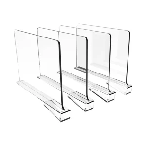 Clear Shelf Divider for Wood Shelves and Clothes Organizer Purses Separators for Kitchen Cabinets and Bedroom Organizer