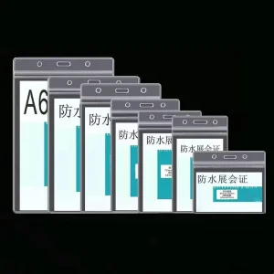 Clear Soft PVC Id Card Holder Waterproof Resealable Zipper Name Tag Card Sleeve