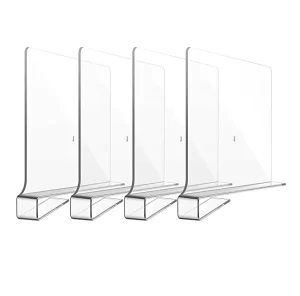 Clear Standing Type Modern Acrylic Shelf Dividers for Living Room Clothing Organization