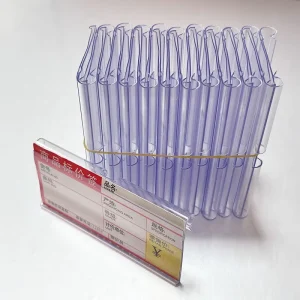 Clear Supermarket Plastic Wire Shelf Price Label Holder Retail Price Tag Label Card Holder for Retail Store