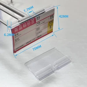 Clear Swing Tag Retail Plastic Price Tag Label Holder Plastic Price Holder Pvc Hanging Label Holder for Hook