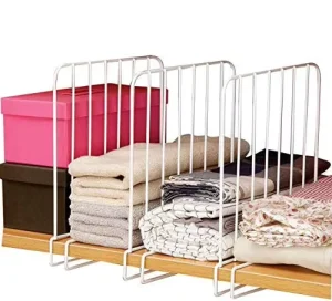 Closet Organizer Metal Shelf Divider Separator for Storage in Bedroom Bathroom