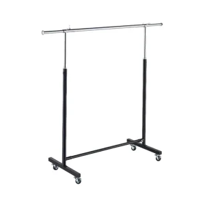Clothes Shop Foldable Portable Modern Double Sided Iron Display Stand Light Duty Metal Garment Rack for Store Decoration