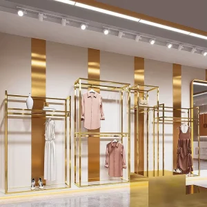 Clothing Store Display Rack Floor Standing Stainless Steel Dedicated Display Shelving Multifunctional 99 Shelves Contemporary