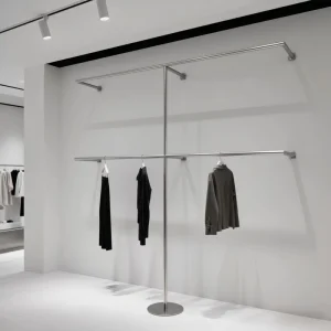 Clothing Store Display Rack Women’s Clothing Store Stainless Steel Silver Floor Hanging Clothes Rack Children’s Clothing Shelf