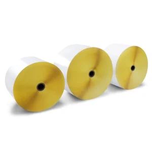 Coated Self Adhesive Sticker 765mm 60gsm 70gsm 80gsm Direct Thermal Top Label Jumbo Roll for Barcodes and Addresses Customizable