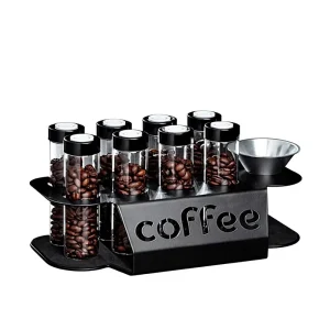 Coffee Beans Sealed Cans Display Rack Modern Minimalist Glass Transparent Storage Tank Test Tube Rack One-Way Exhaust Storage