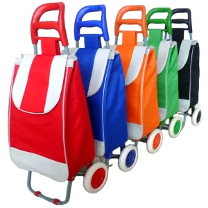 Collapsible Lightweight Foldable Folding Metal Frame 2 Wheel Travel Cargo Shopping Trolley Luggage Cart With Bag