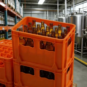 Color Customizable Eco Friendly Recyclable Perforated Plastic Beverage Box 24 Bottle Stackable Vented Beer Crate Special