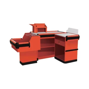 Colourful Stainless Steel Red Convenience Store Supermarket Checkout Counter