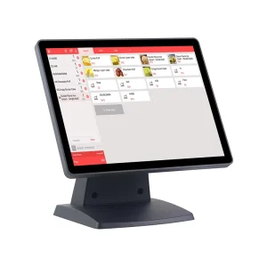 Commercial 15” Cashier Touch Screen Restaurant Cafe All-in-One Cash Register Metal Base Stand POS System Point of Sale Hardware