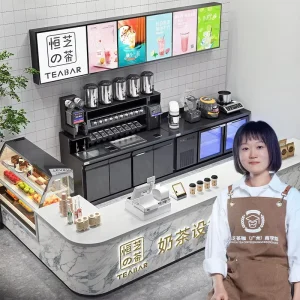 Commercial Bubble Tea Equipment Bubble Tea Machine Boba Counter Customize Drink Shop Bar Counter with Sink