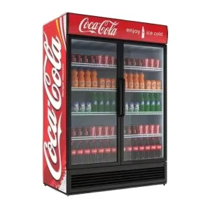 Commercial Display Refrigerator Double Glass Door Compressor Digital Display Energy Saving Beverage Cooler for Supermarket