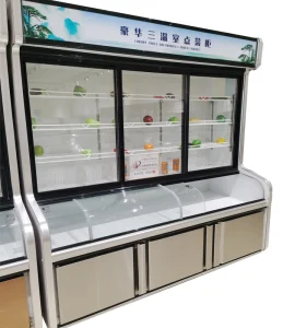 Commercial Freezer Showcase Fruit Vegetable Merchandising Drinks Chiller Supermarket Fridge