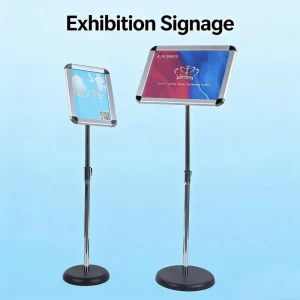 Commercial Grade Sign Holder Aluminum Pole with Clear Acrylic Insert Perfect for QR Codes Price Tags
