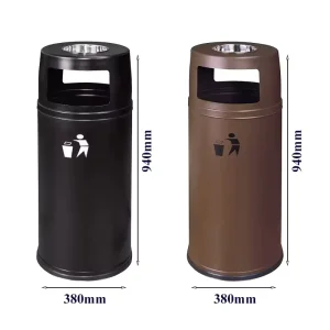 Commercial Outdoor Stainless Steel Standing Trash Can Removable Inner Bucket Eco Friendly Design for Street Park Shopping Mall