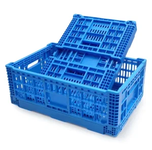 Commercial Plastic Folding Boxes Stackable Mobile Transportation Packaging
