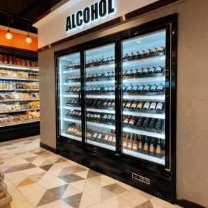 Commercial Refrigerator Glass Door Engine Drink Display Cabinet Supermarket Retail Vertical