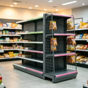 Commercial Retail Store Gondola Shelving Metal Display Rack for Liquor Department Supermarket Shelving System
