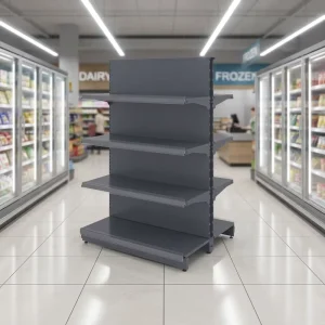 Commercial Solid Back Wall Main Shelving Unit Multi Adjustable Layers for Grocery Supermarket Retail Fixture