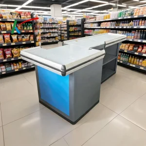 Commercial Stable Cashier Desk For Supermarket Grocery Convenience Store Anti Collision Edge Design Supply