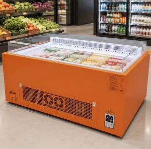 Commercial Supermarket Open Horizontal Type Fridge Pastry Refrigerated Display Cabinet