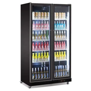 Commercial Upright Display Showcase Freezer Air Cooling Refrigeration Equipment for Grocery Convenience Store and Supermarket