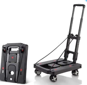 Compact Mini Lightweight Portable Platform 4 Spinner Wheels Dolly Folding Shopping Luggage Hand Trolley Cart Truck