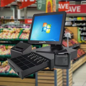 Complete Desktop POS System Solution Cash Payment Machine With Customer Display Cash Drawer Printer