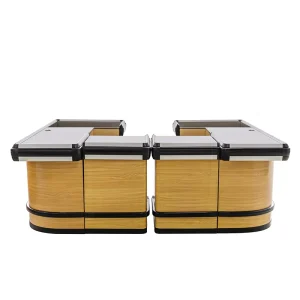 Contemporary Style Modern Cash Register Efficient Retail Shopping Checkout Counters for Supermarkets Made of Steel