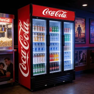 Convenience Store Air Cooler Vertical Supermarket Beverage Cooler Commercial Glass door LED Control Refrigerator Cabinet