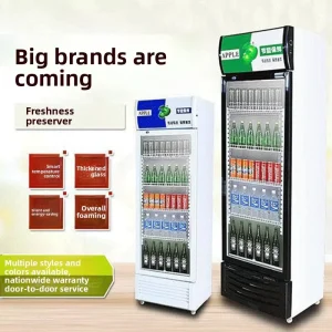 Convenience Store Commercial Vertical Beverage Display Refrigerator Cabinet with Fresh Keeping No Defrosting for Supermarkets