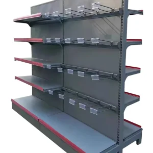 Convenience Store Multi Layers Single Sides Black Supermarket Gondola Shelves for Pharmacy Display