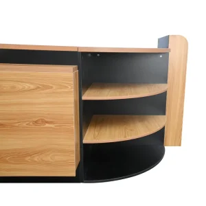 Convenience Store Simple Steel Wood Style Shop Equipment Supermarket Cashier Table Checkout Counter