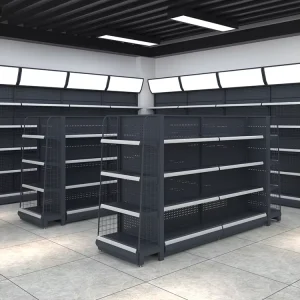 Convenience Store Supermarket Shelves Display Rack All Iron Multi Layer Snack Shelves Double Sided Laminate Goods Cabinet