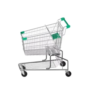 Convenience Supermarket Shopping Cart Plastic Hand Trolley Large Capacity Double Layer Platform Structure for Mall Grocery