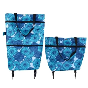 Convenient Portable Shopping Trolley Foldable Trolley Bag Supermarket Grocery Trolley Bag