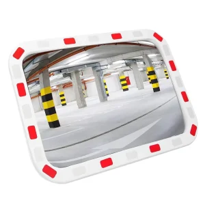 Convex Safety Mirror for Security Signaling Rectangular 60×40 cm with Bicolor Frame