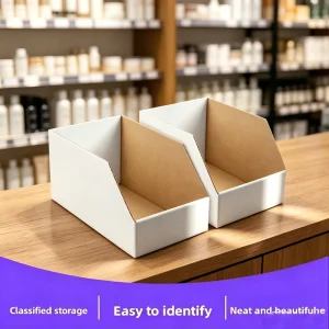 Corrugated Cardboard Open Front Shelf Bin Box Foldable Display Storage Box Supermarket Exhibition Extra Sturdy Retail Store