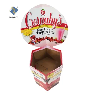 Corrugated Kraft Paper Hexagonal Square POP Custom Logo Foldable Cardboard Dumpbin Displays