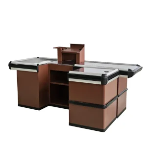 Counter Cashier Small Checkout Counters Display for Supermarket Cash Table Metal Design Cashier Desk