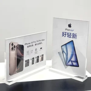 Countertop Customized A5 A6 Menu Card Display Sign Stand Acrylic Price Tag Holder