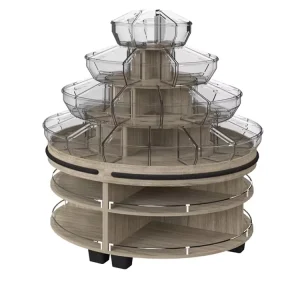 Creative Metal Candy Display Racks Round Snack Stands Leisure Food Storage Display Cabinet for Supermarket Retail Store